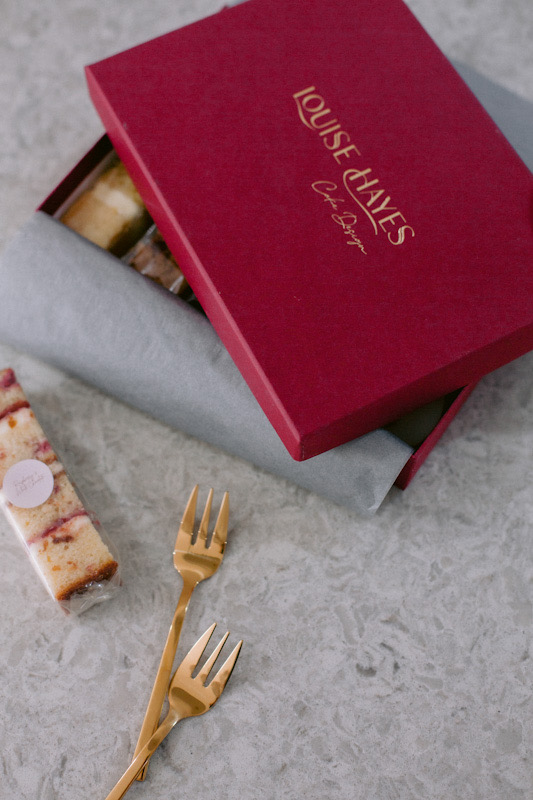 Luxury wedding cake tasting box | Louise Hayes Cake Design