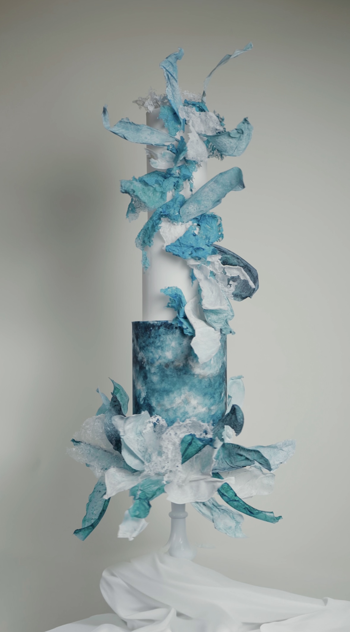 Contemporary ocean inspired wedding cake | London wedding cake designer | Louise Hayes Cake Design